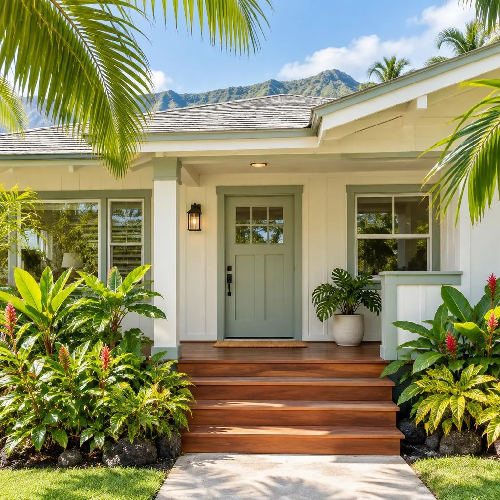 Illustrative Oʻahu-style house exterior — color inspiration, not a completed Tada! project